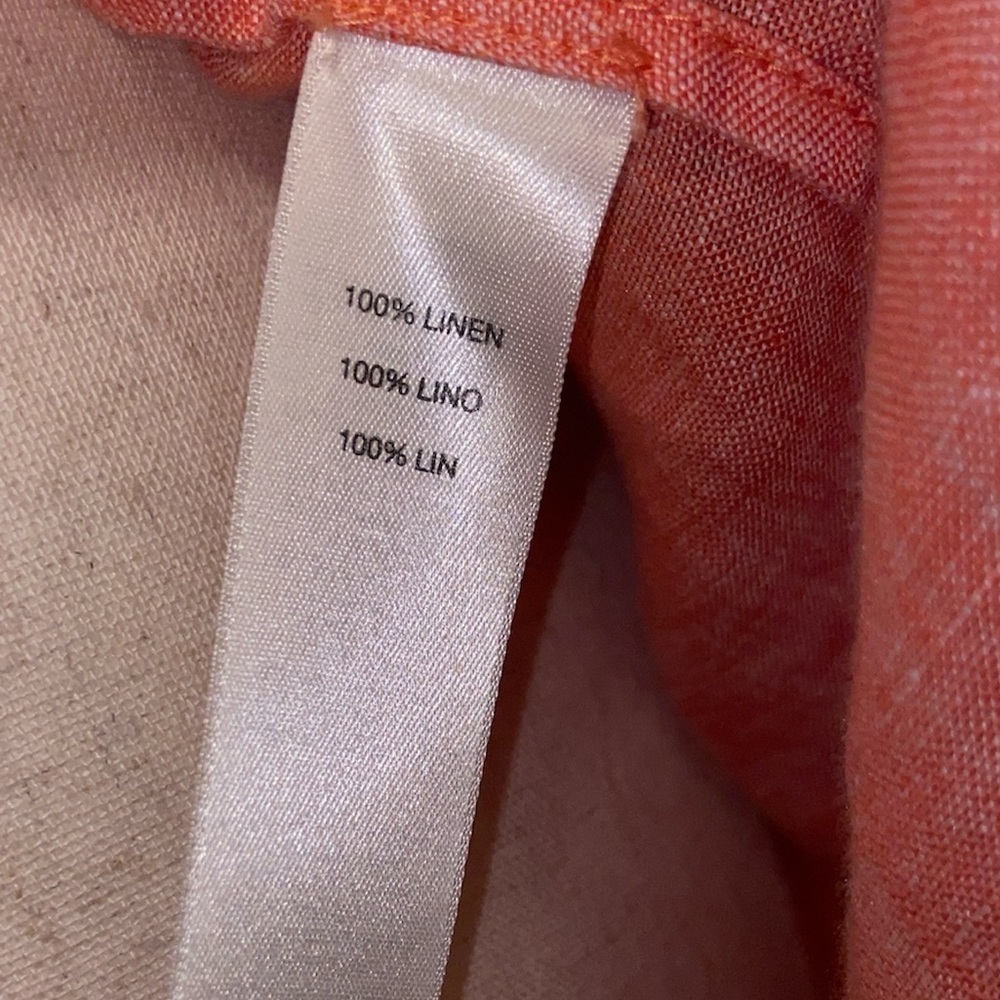 Chicos Linen 2/4 sleeve shirt in Coral | Sz 1/M - Picture 7 of 7